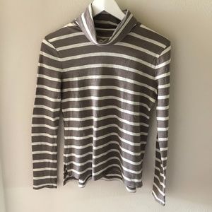 Taupe/White Striped XXS Madewell Shirt